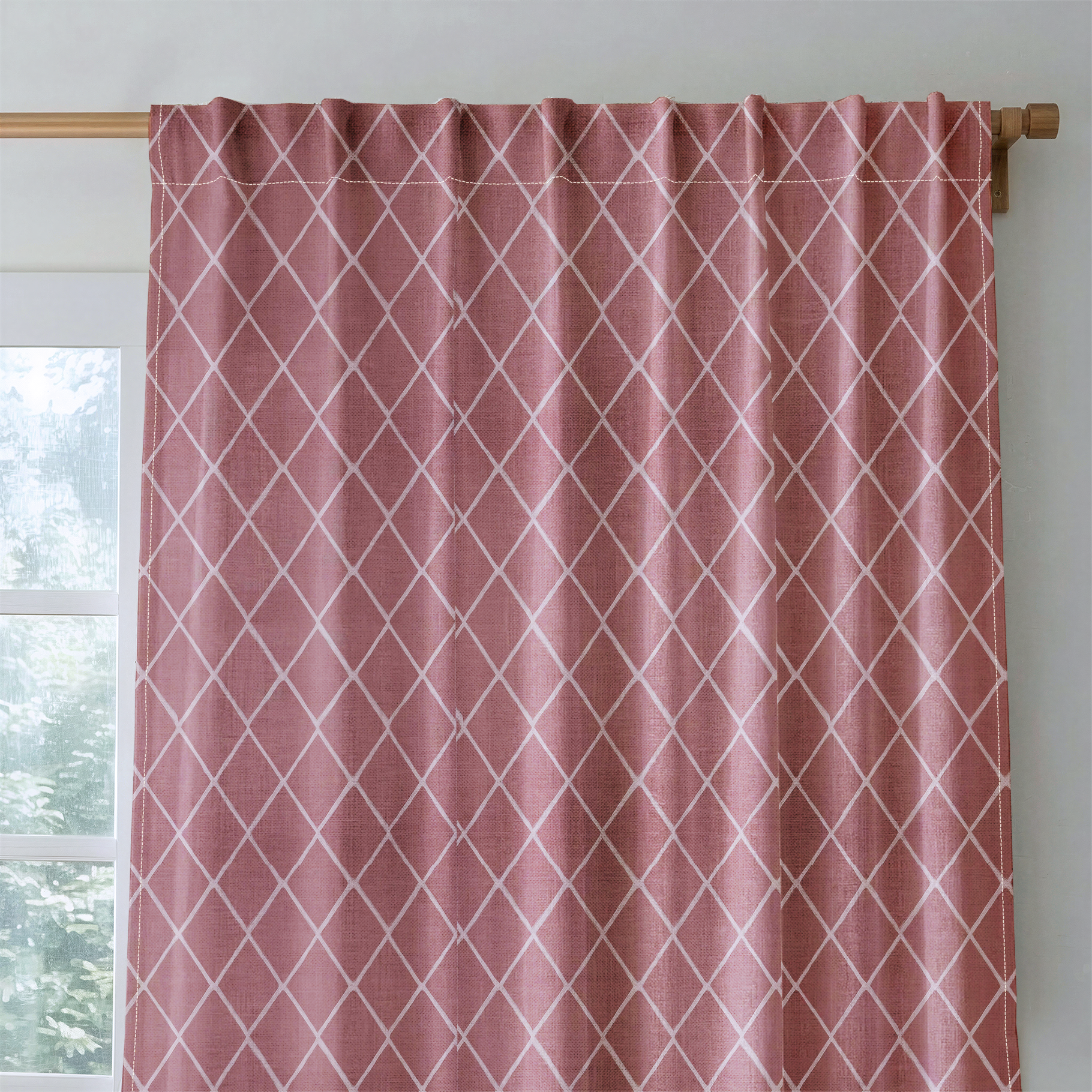 Cranberry Crisscross - Drapery — rod