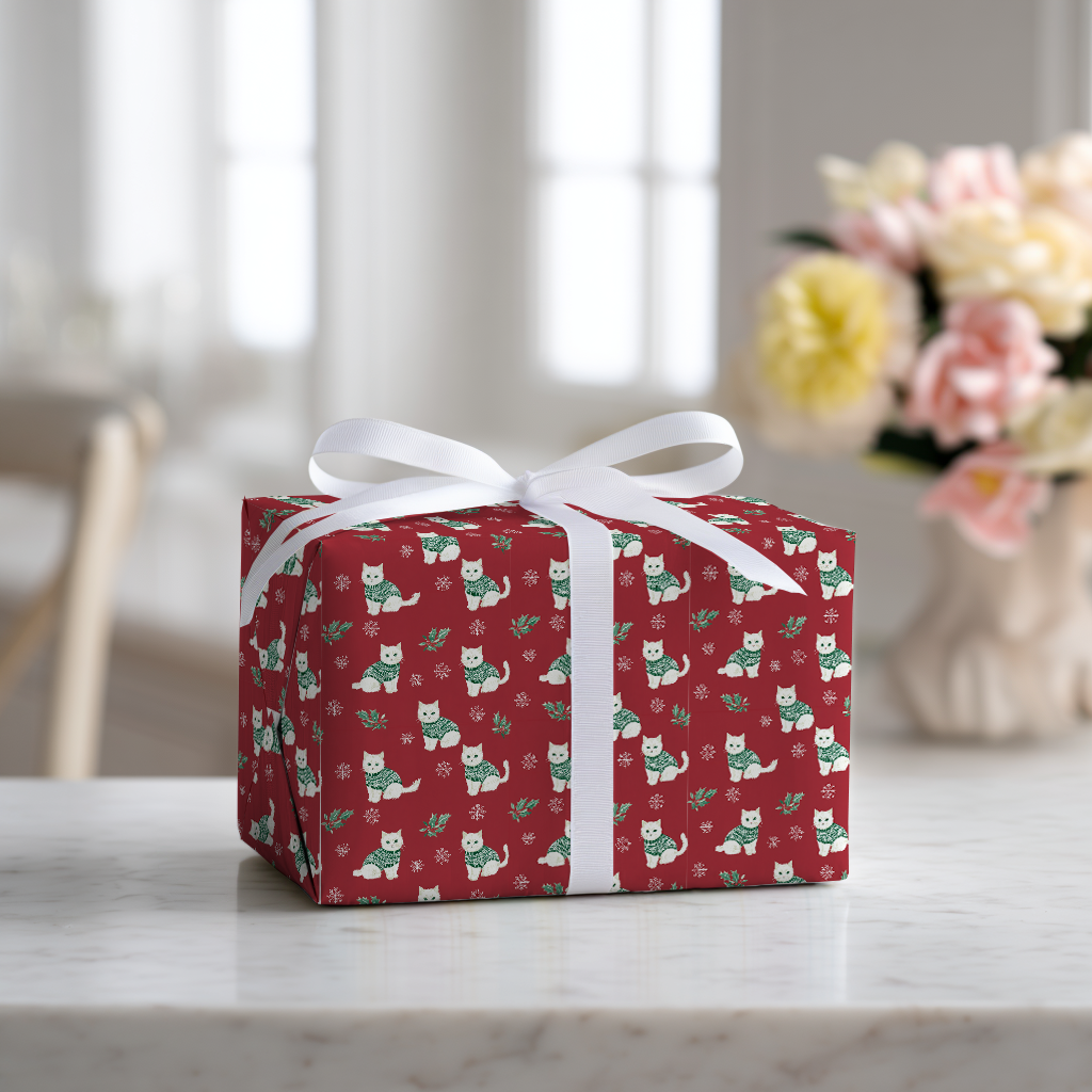 Snowy Sweater Kitty - Wrapping Paper