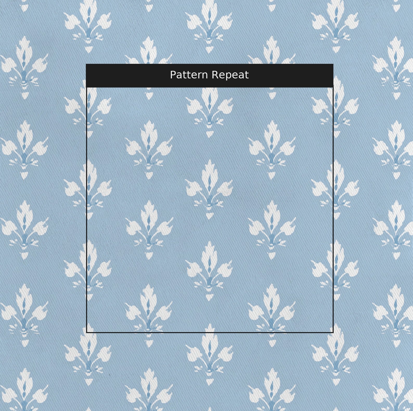 Bluebell Crest Fabric by the Yard — pattern repeat