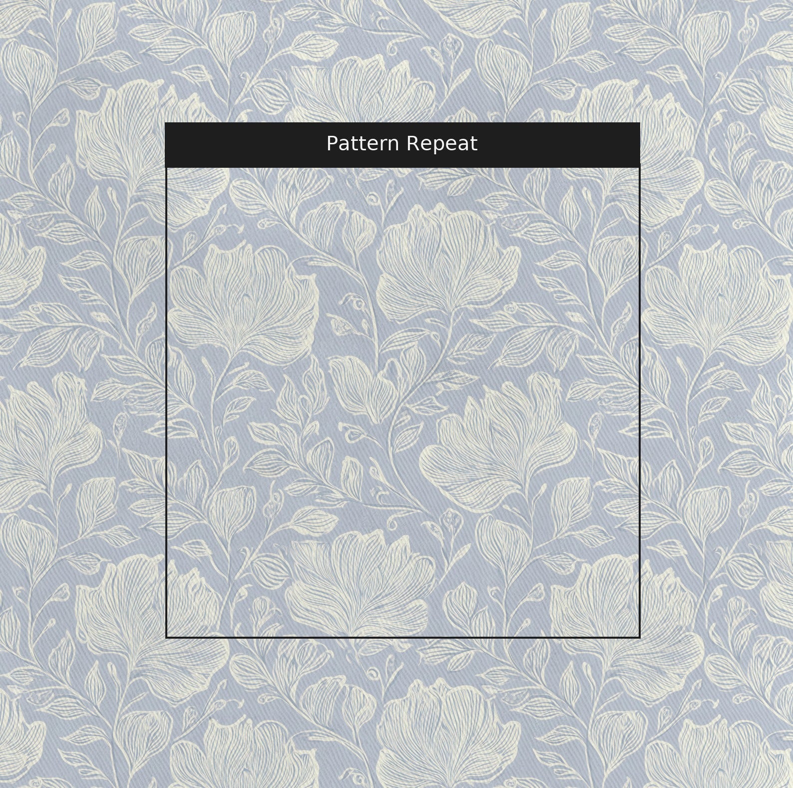 Muted Periwinkle Fabric by the Yard — pattern repeat