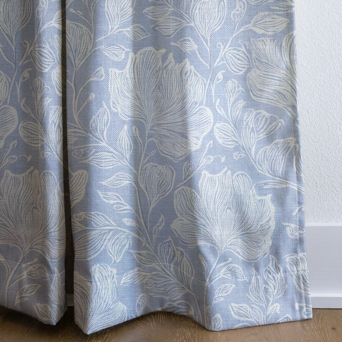 Muted Periwinkle - Drapery — corner closeup