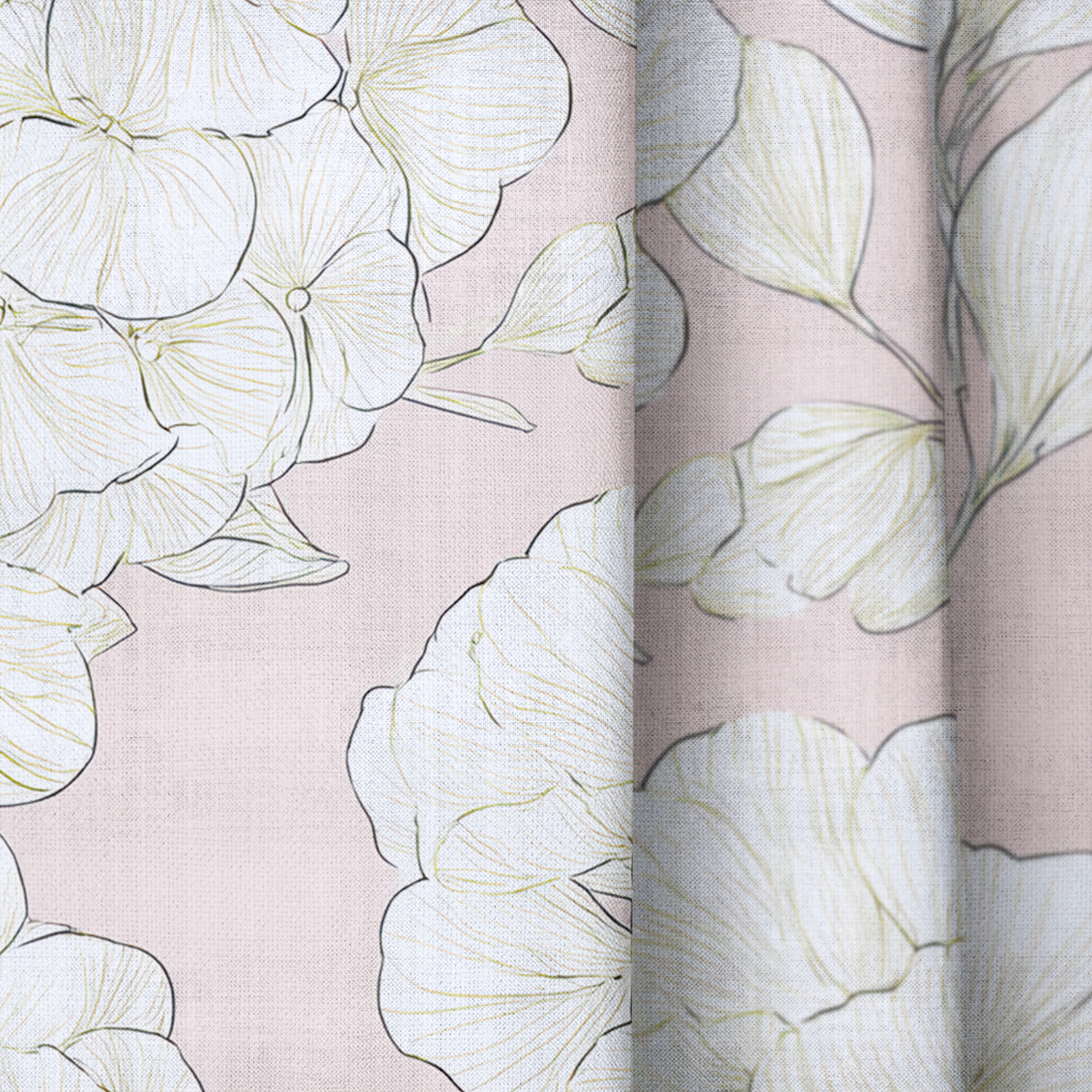 Think Pink Hydrangea - Drapery — close up