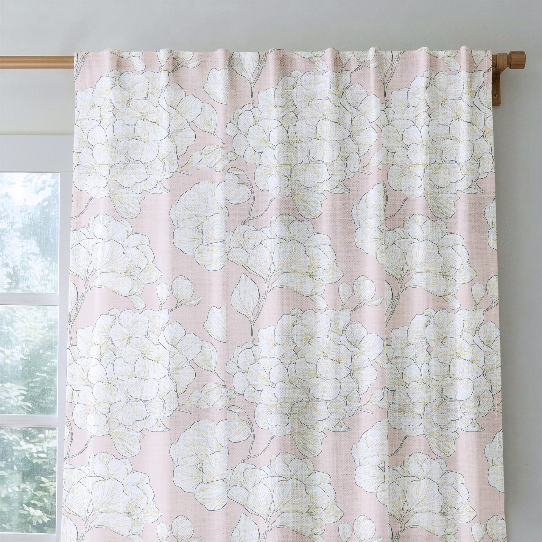 Think Pink Hydrangea - Drapery — rod