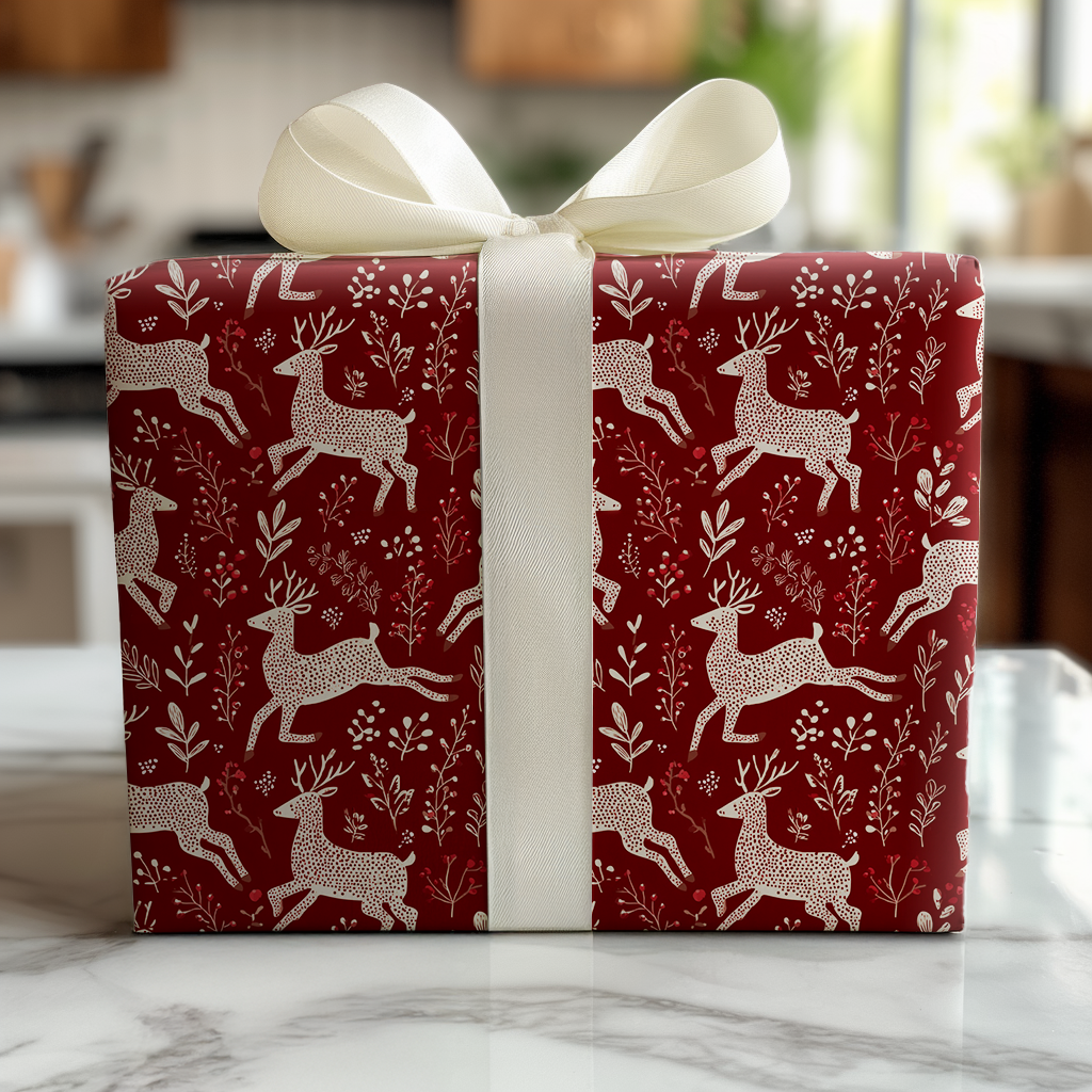 Frosted Antlers - Wrapping Paper