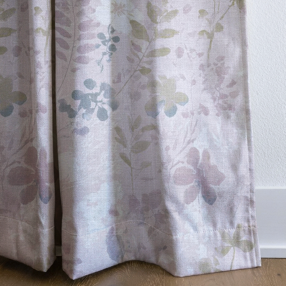 Satin Mauve - Drapery — corner closeup
