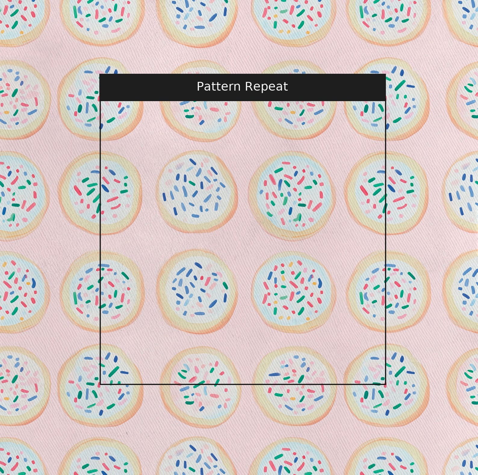 Confetti Cookies Fabric by the Yard — pattern repeat