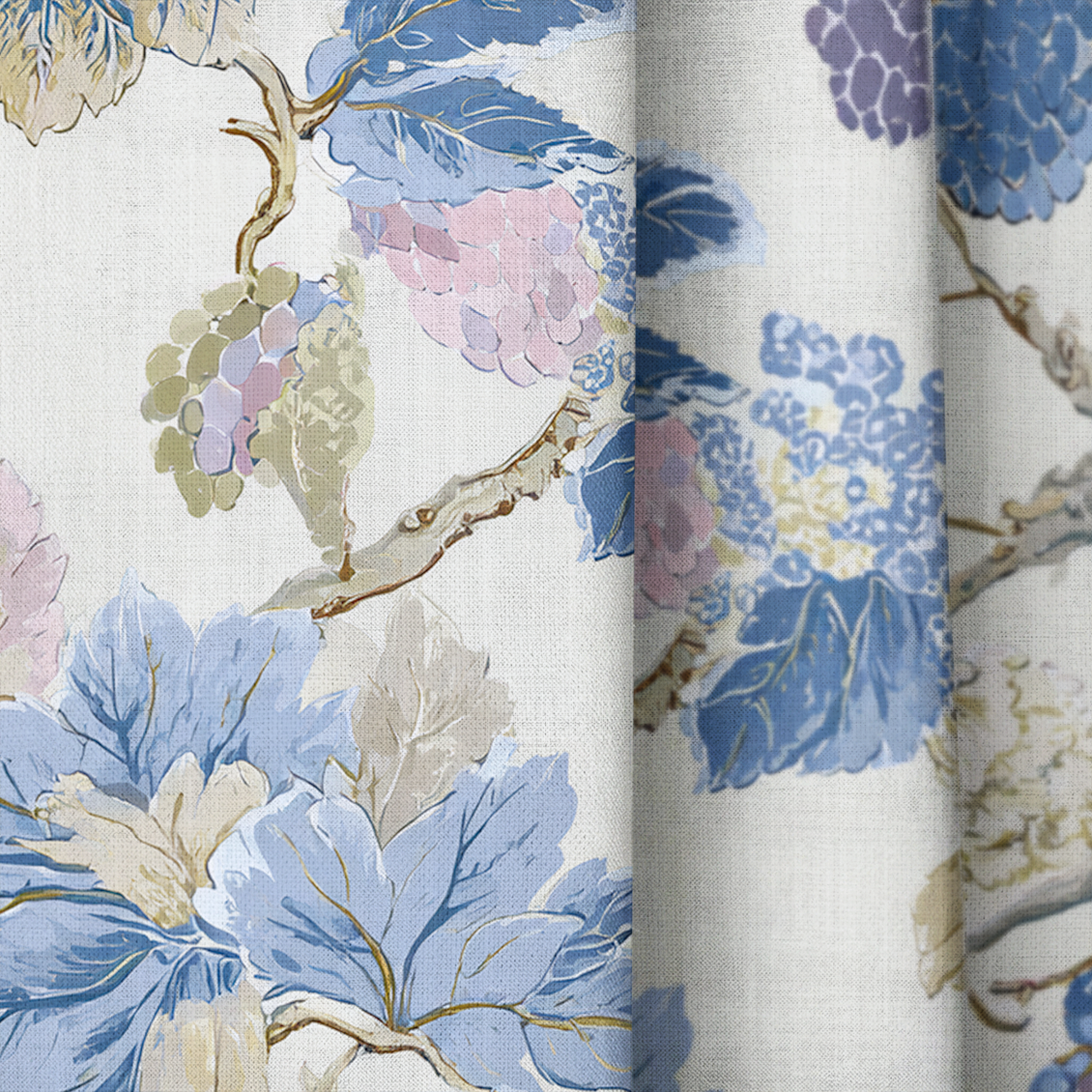 Blackberry & Bloom - Drapery — close up