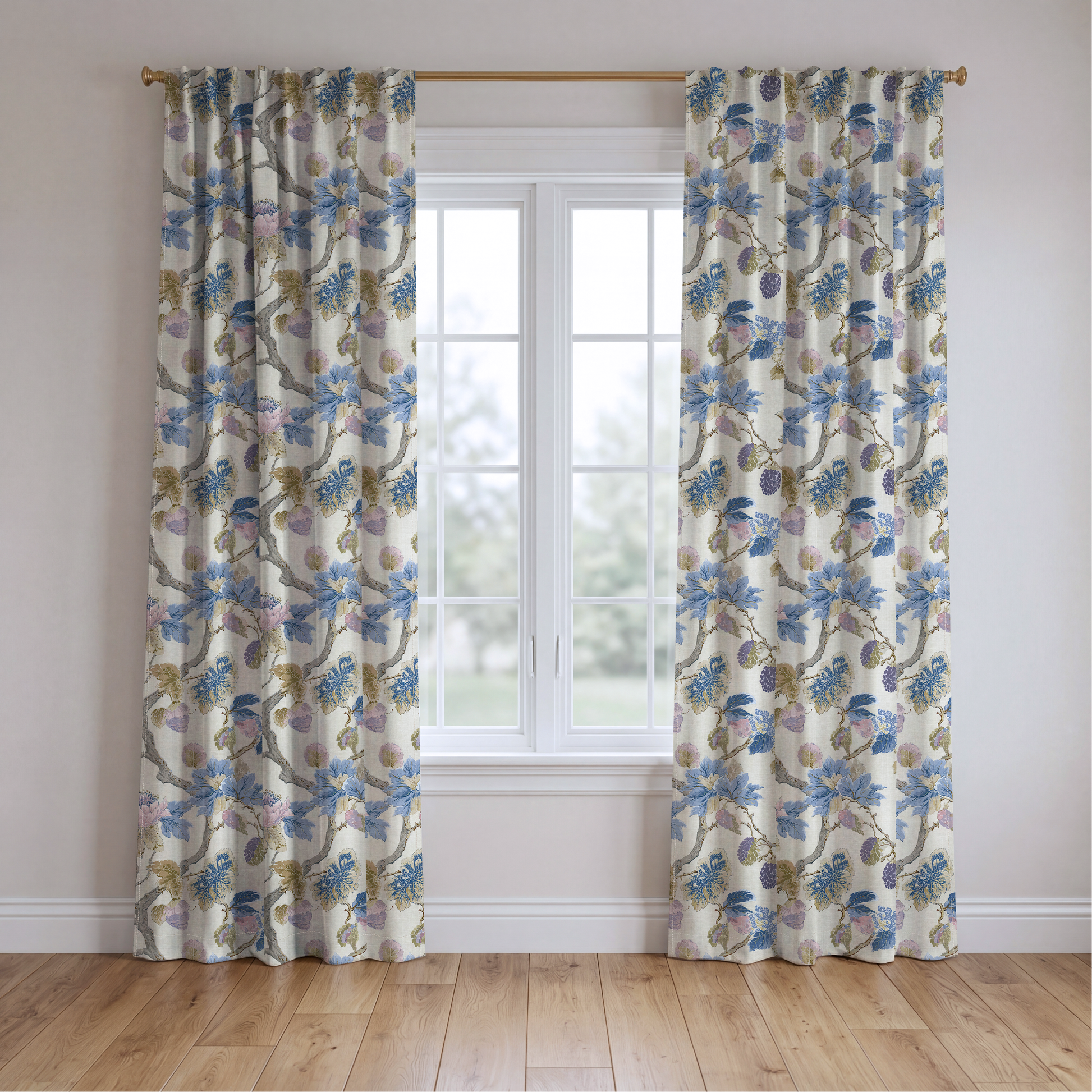 Blackberry & Bloom - Drapery — two panels