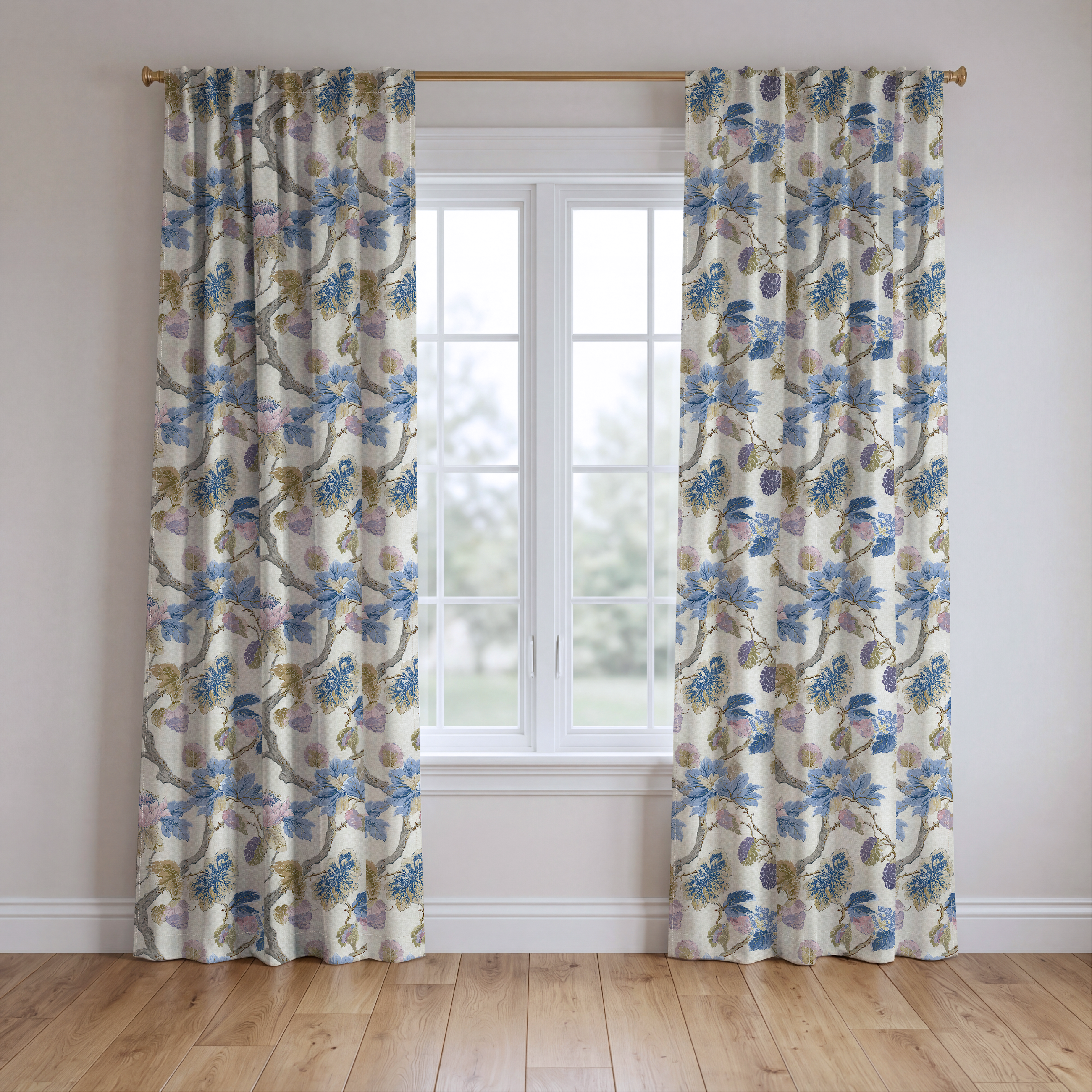 Blackberry & Bloom - Drapery — two panels