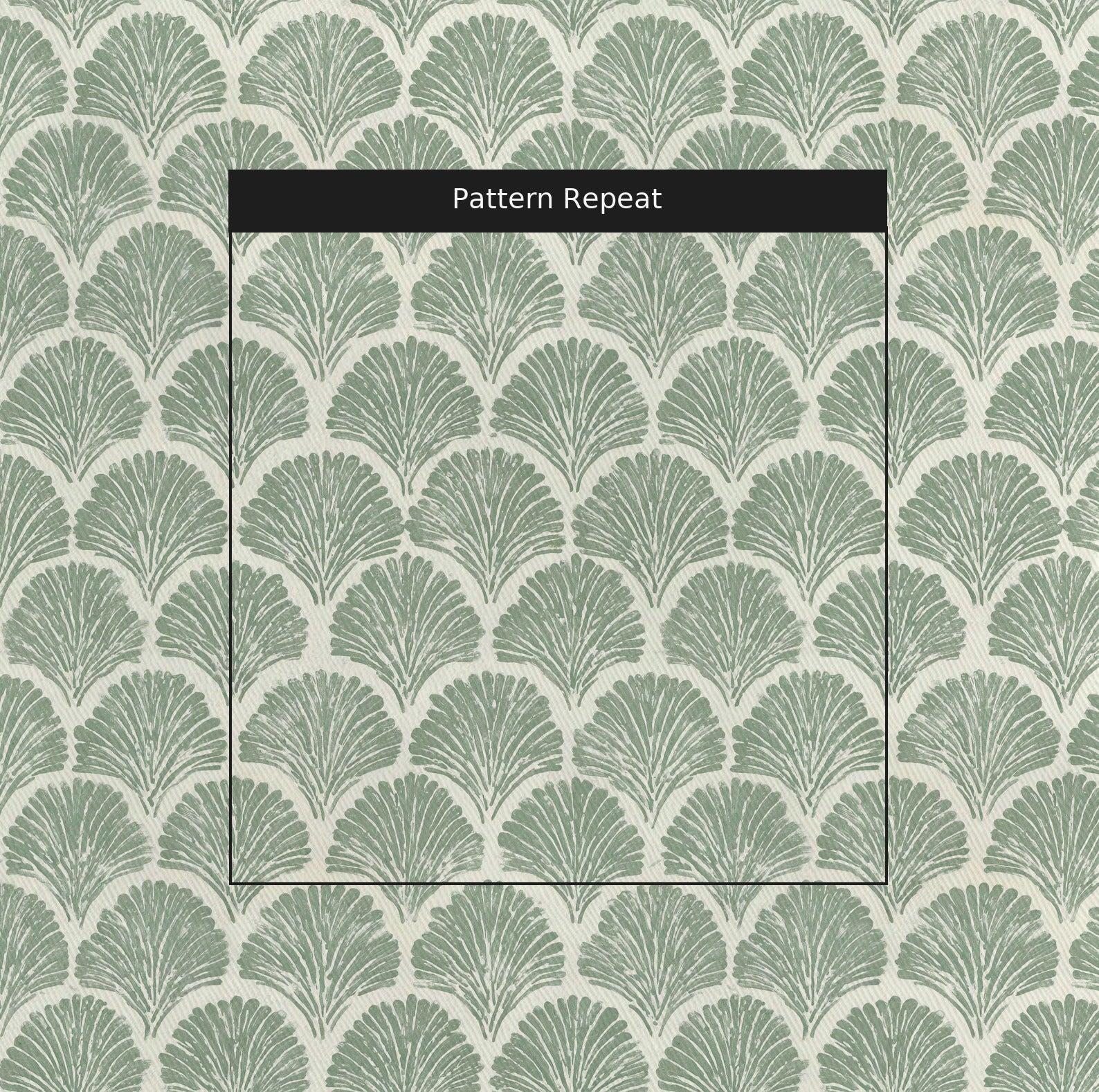 Sage Shell Fabric by the Yard — pattern repeat