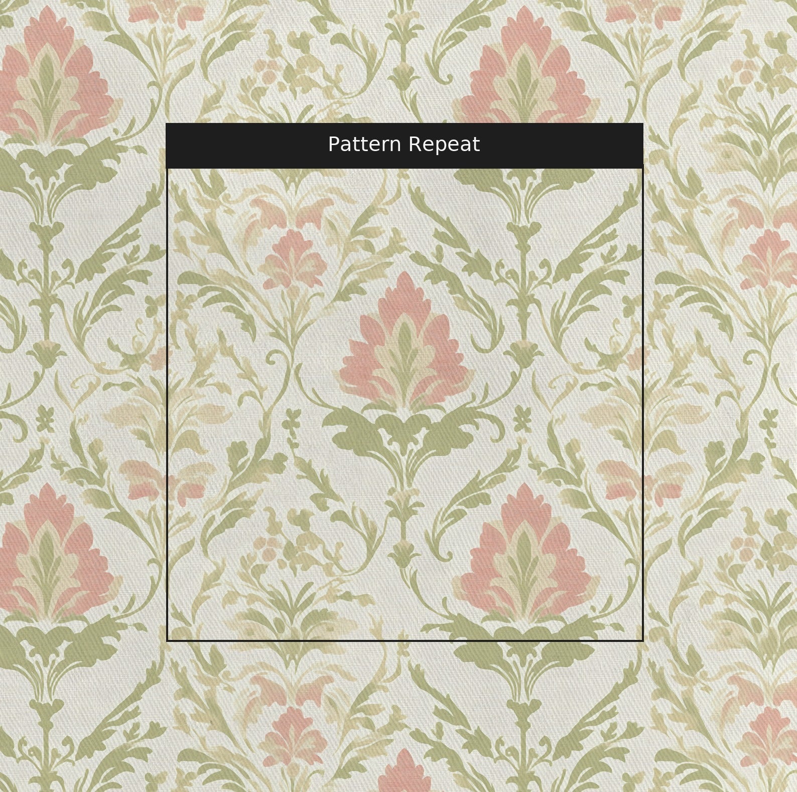 Fleur Harmony Fabric by the Yard — pattern repeat