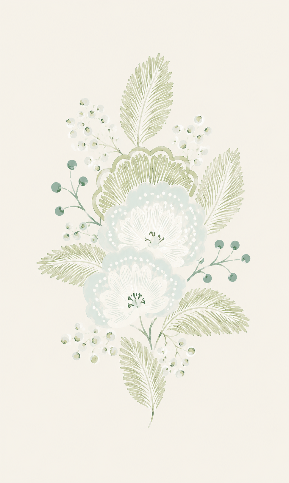 Mint To Be Ivory Botanica - Tapestry