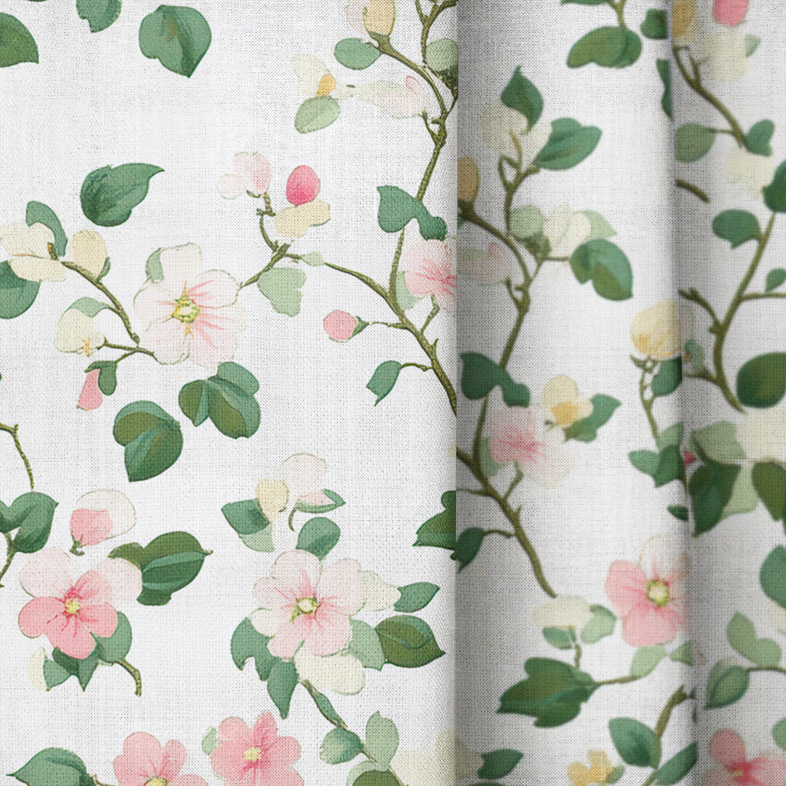Brand New Blooms - Drapery — close up