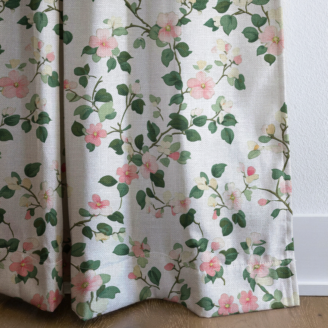 Brand New Blooms - Drapery — corner closeup