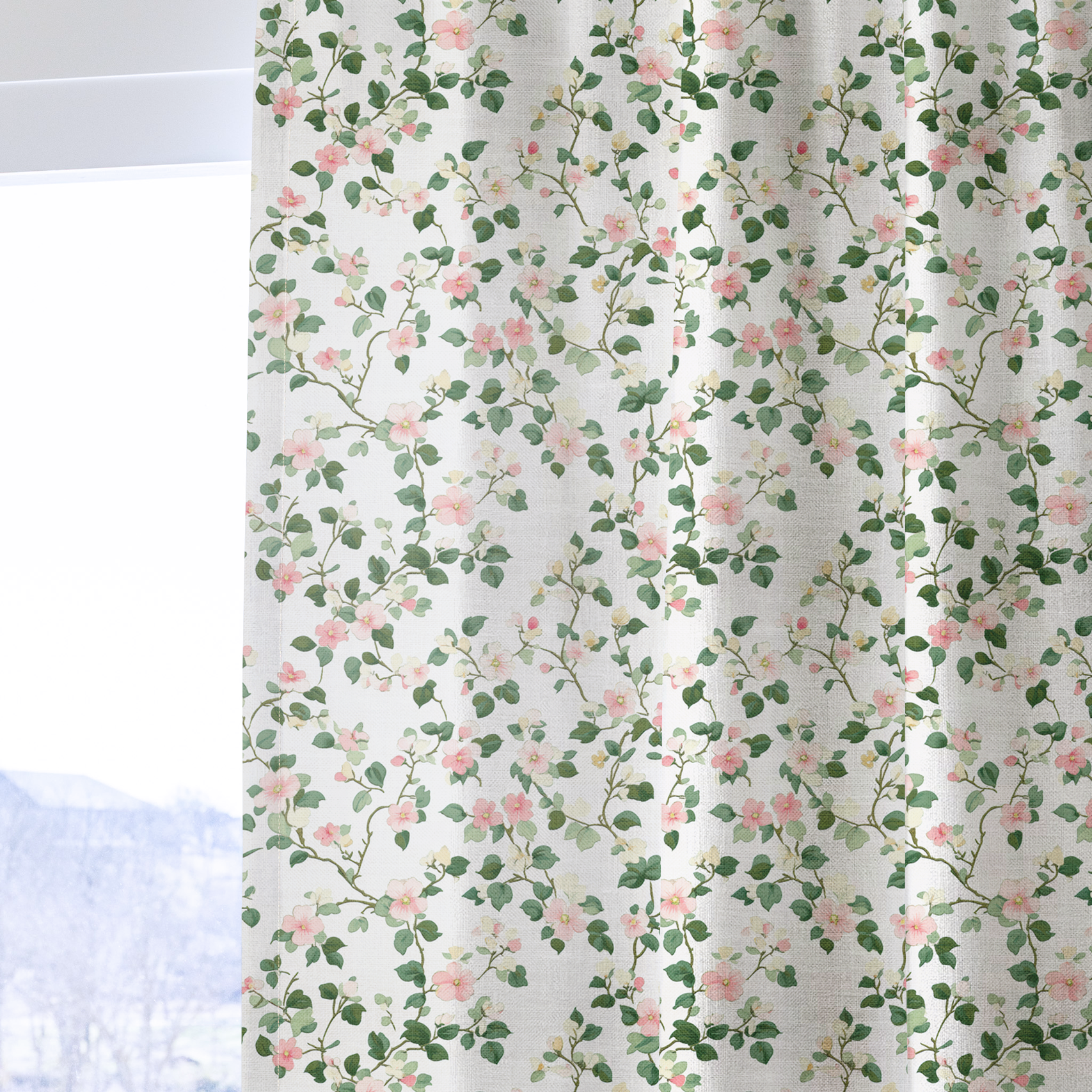 Brand New Blooms - Drapery — one panel