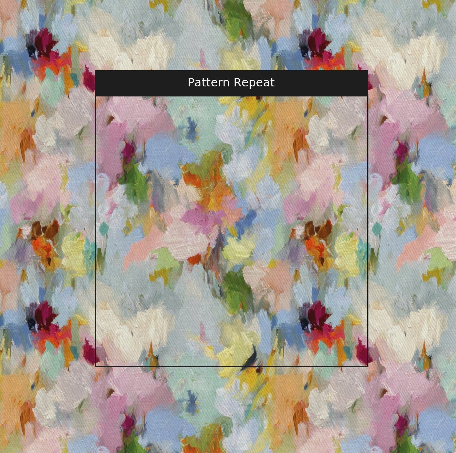Painted Meadow Fabric by the Yard — pattern repeat