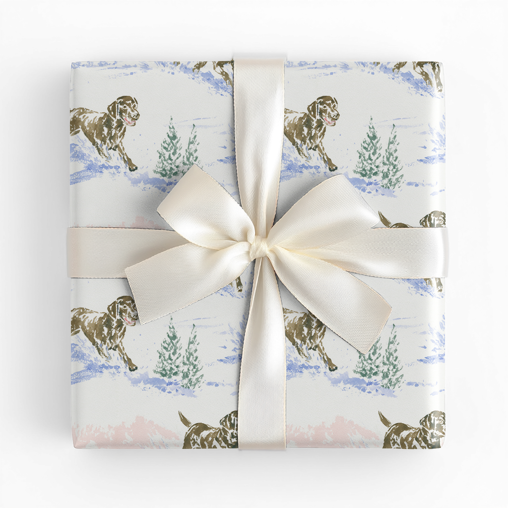 Running Chocolate Lab Puppy - Wrapping Paper