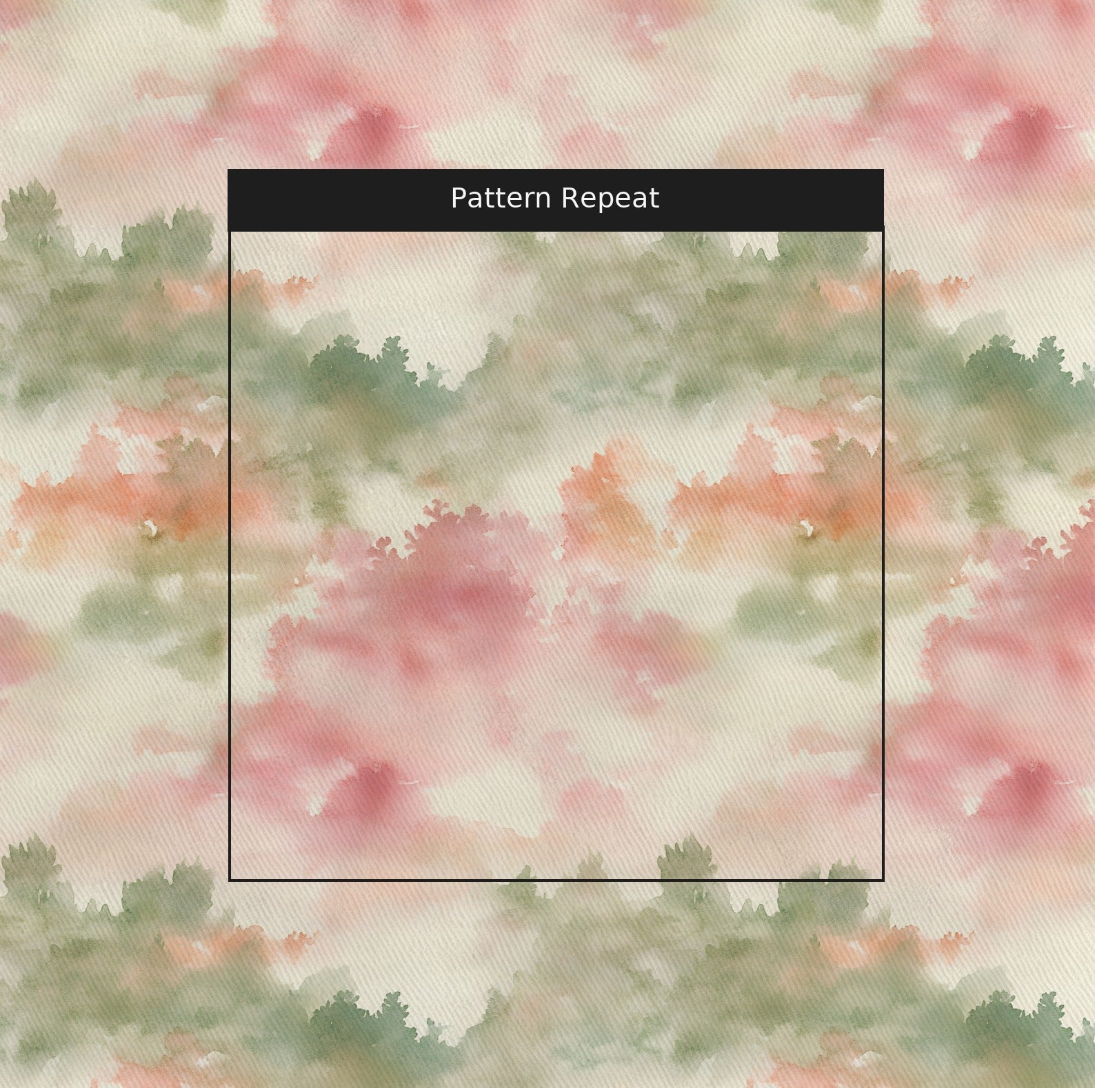 Watercolor Forest Fabric by the Yard — pattern repeat
