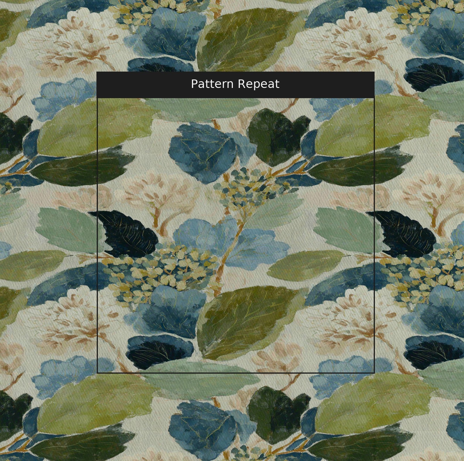 The Silk Garden Fabric by the Yard — pattern repeat