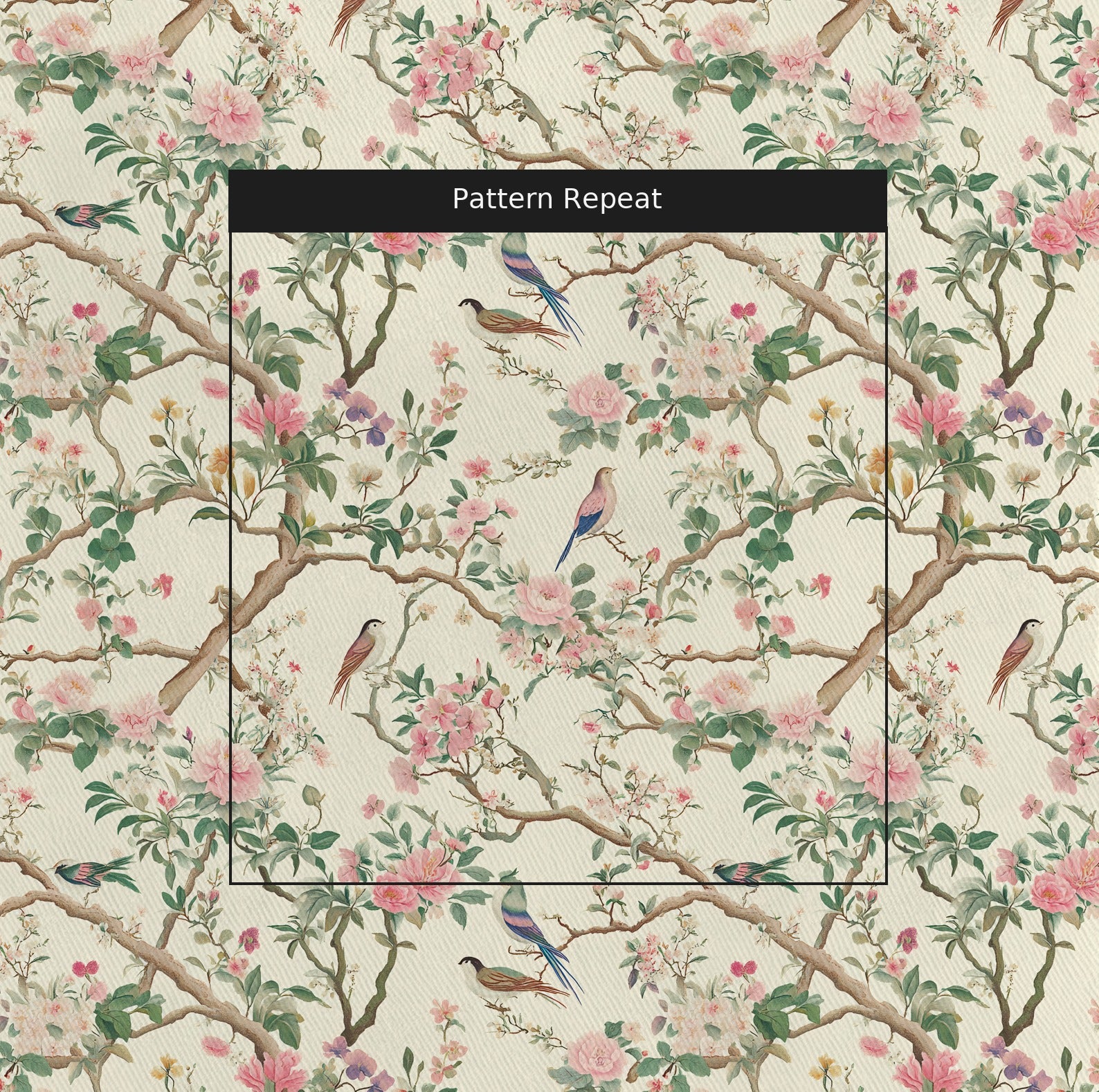 Quiet Bloom Fabric by the Yard — pattern repeat