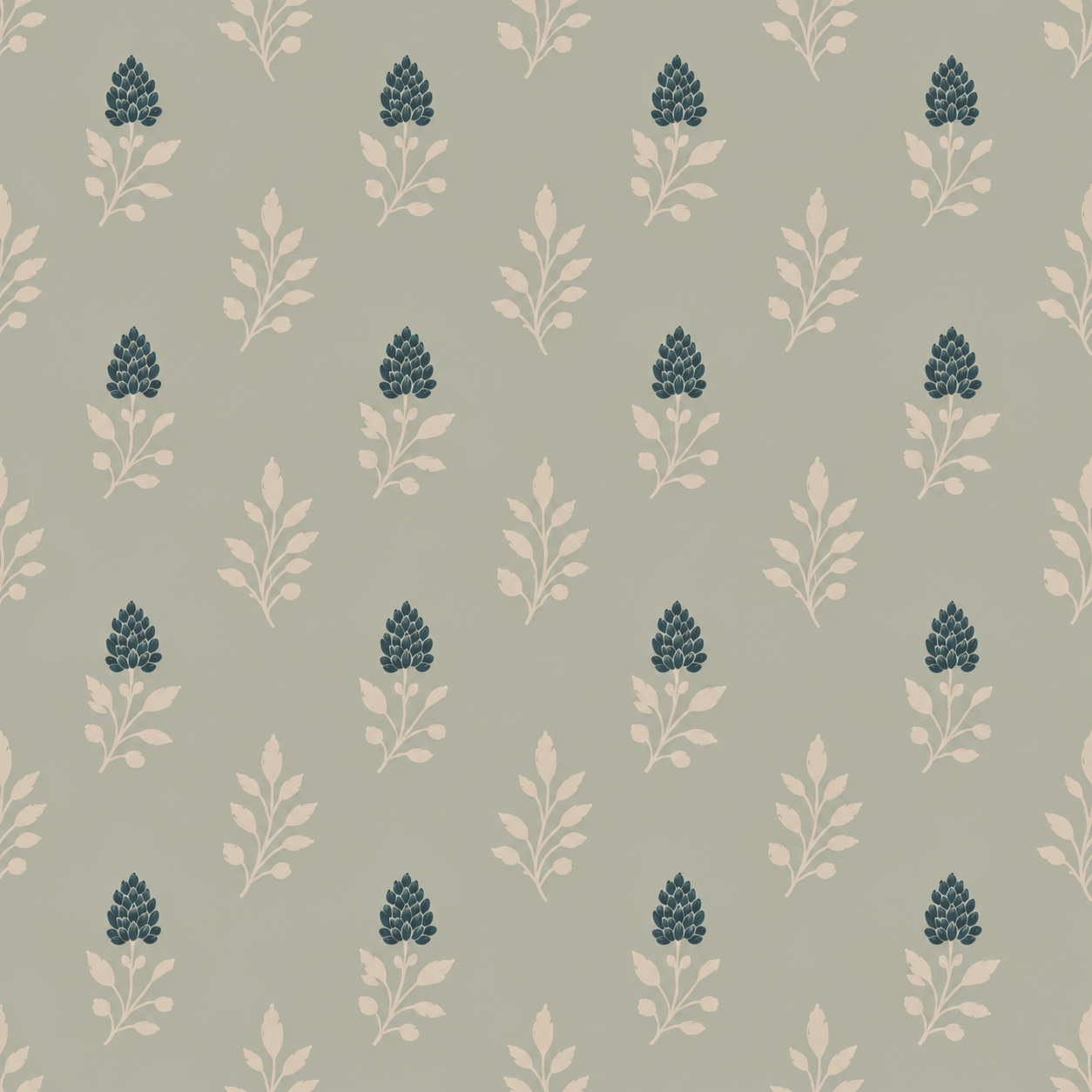 Hedgerow Sage Floral Wallpaper