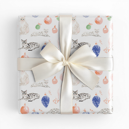 Ornaments and Cats - Wrapping Paper