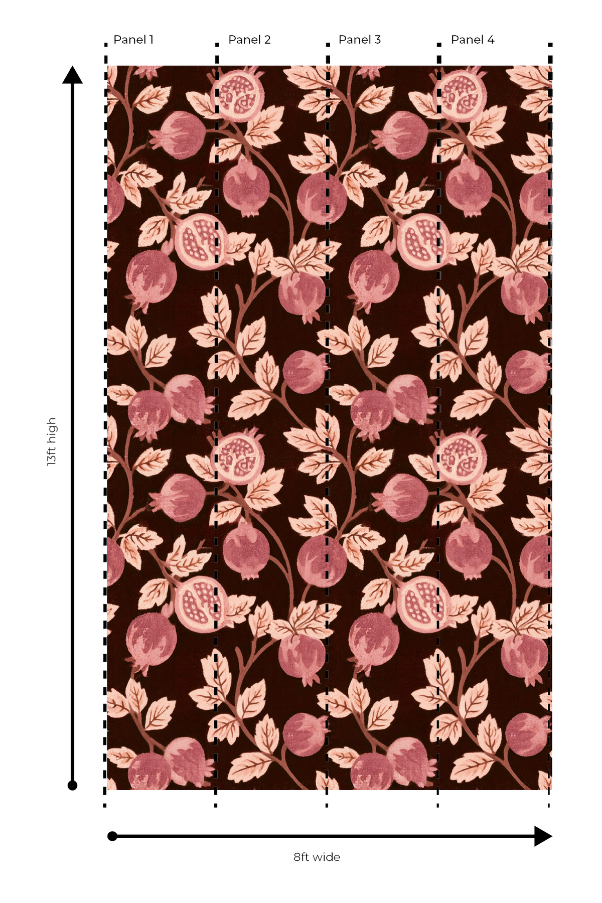 Spiced Pomegranate Vine - Wall Mural