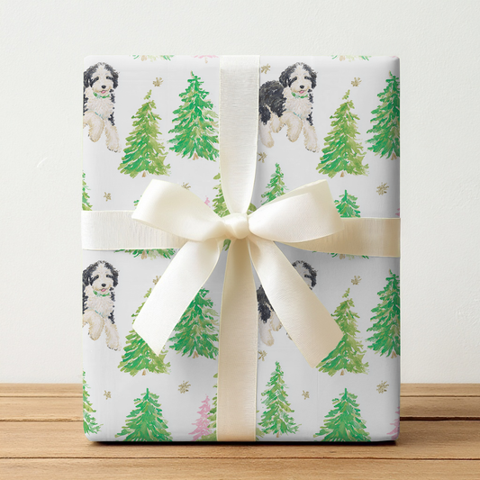 Bernedoodle in the Snow - Wrapping Paper
