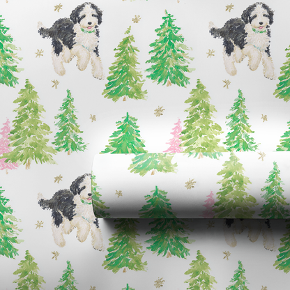 Bernedoodle in the Snow - Wrapping Paper