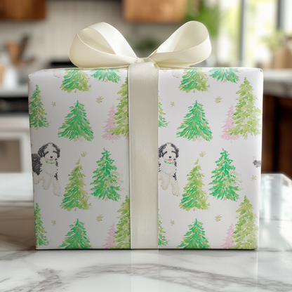 Bernedoodle in the Snow - Wrapping Paper