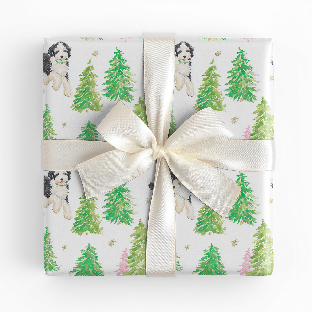 Bernedoodle in the Snow - Wrapping Paper