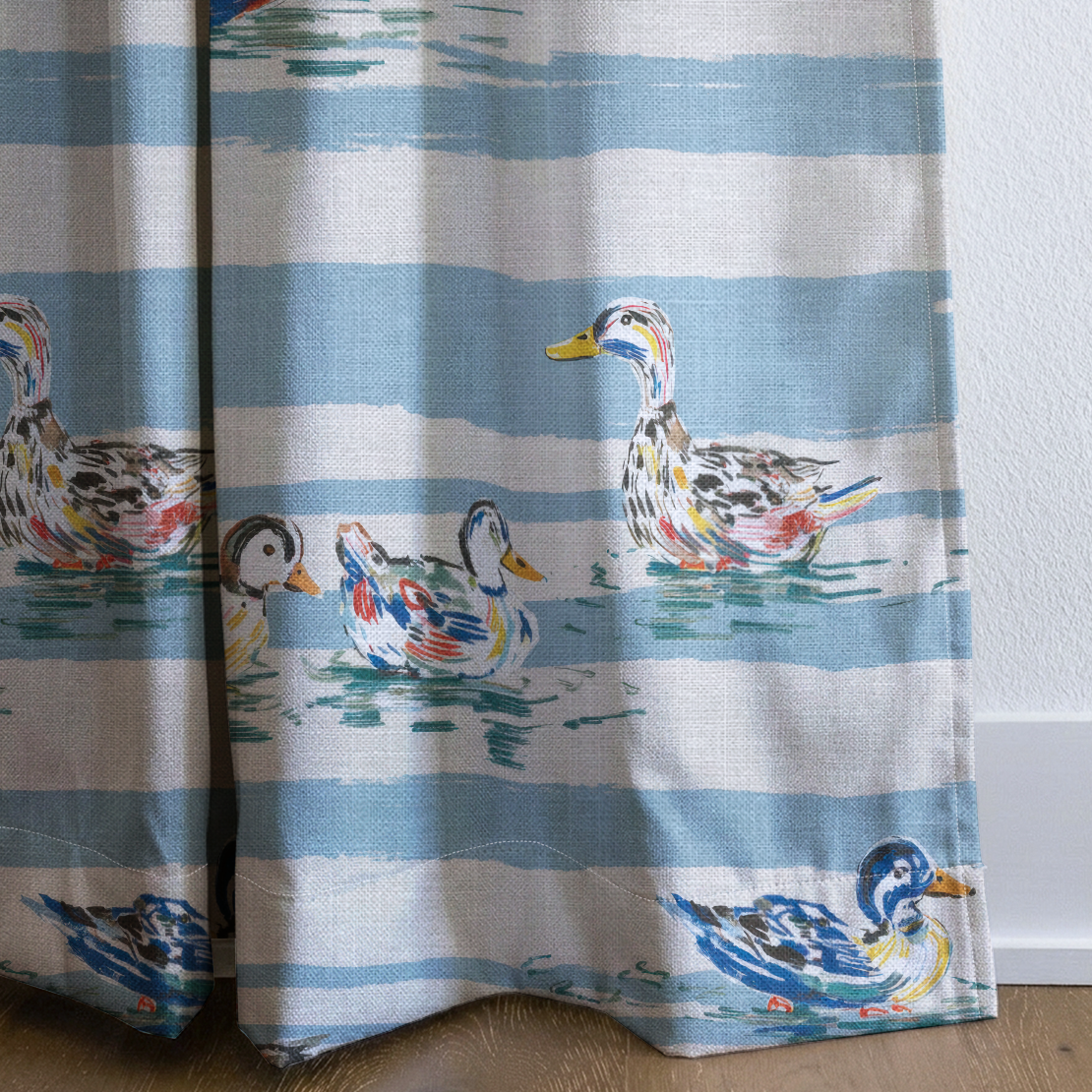 Lakeside Stripe - Drapery — corner closeup