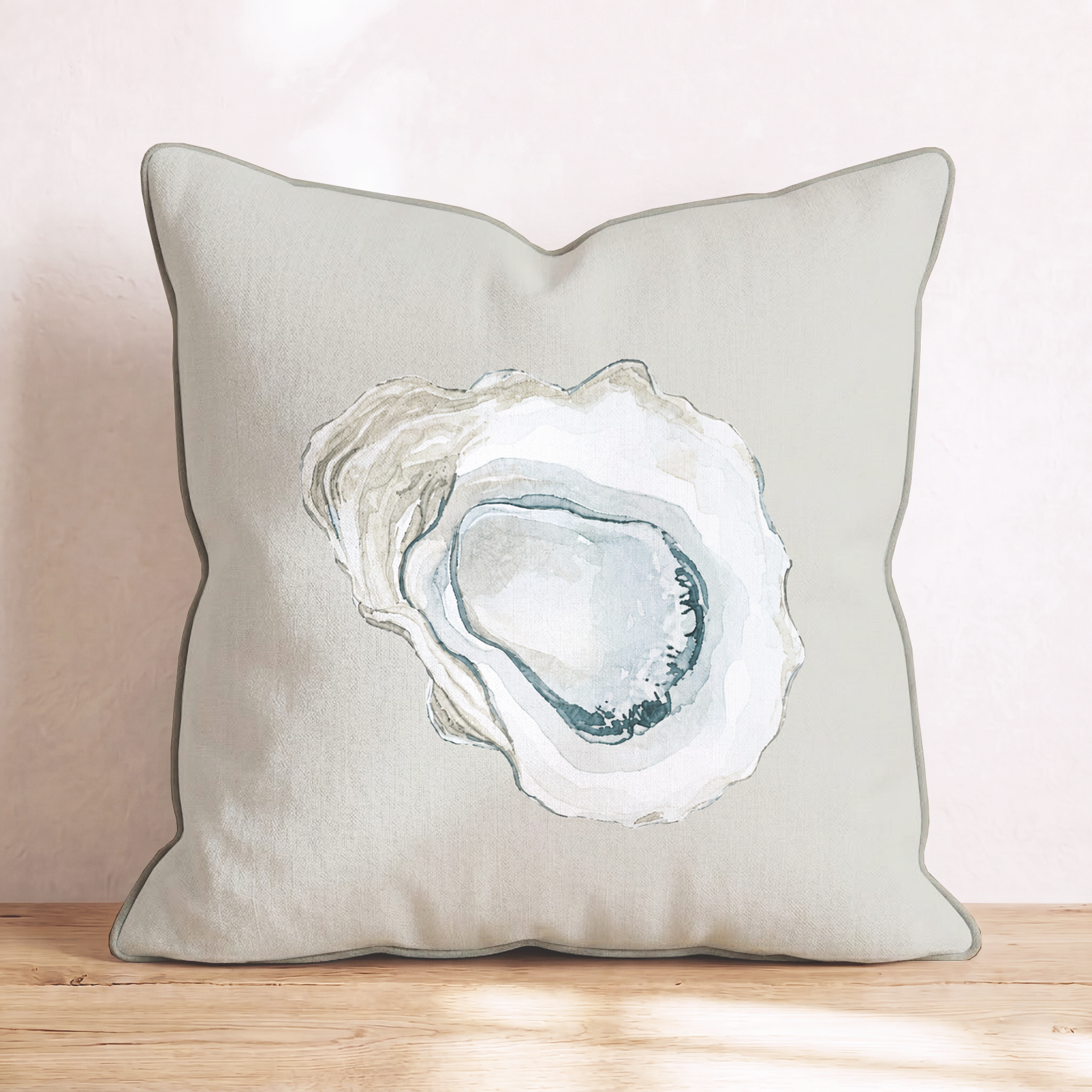 Pearl's Haven Fog Oyster Throw Pillow