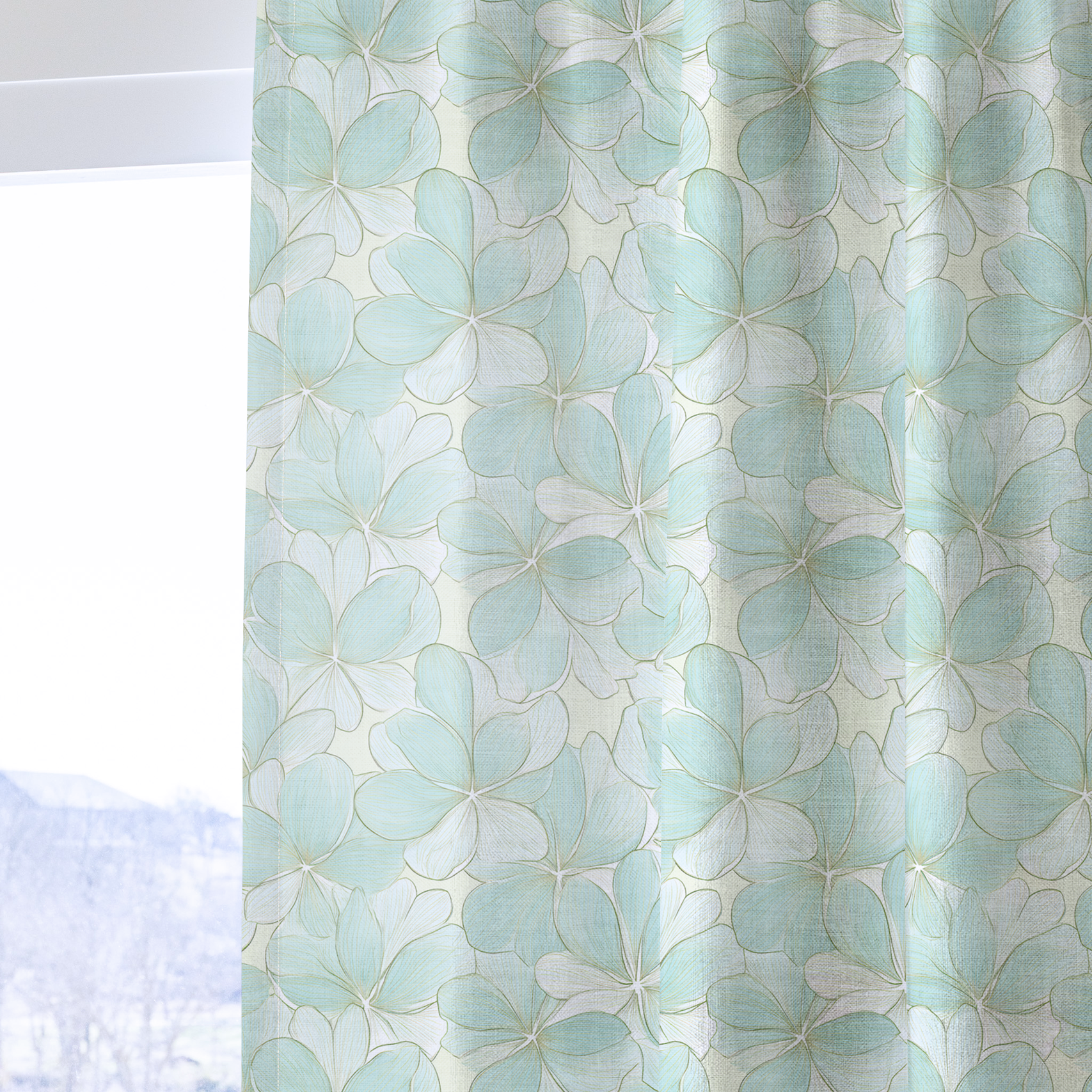 Seafoam Whispy - Drapery — one panel
