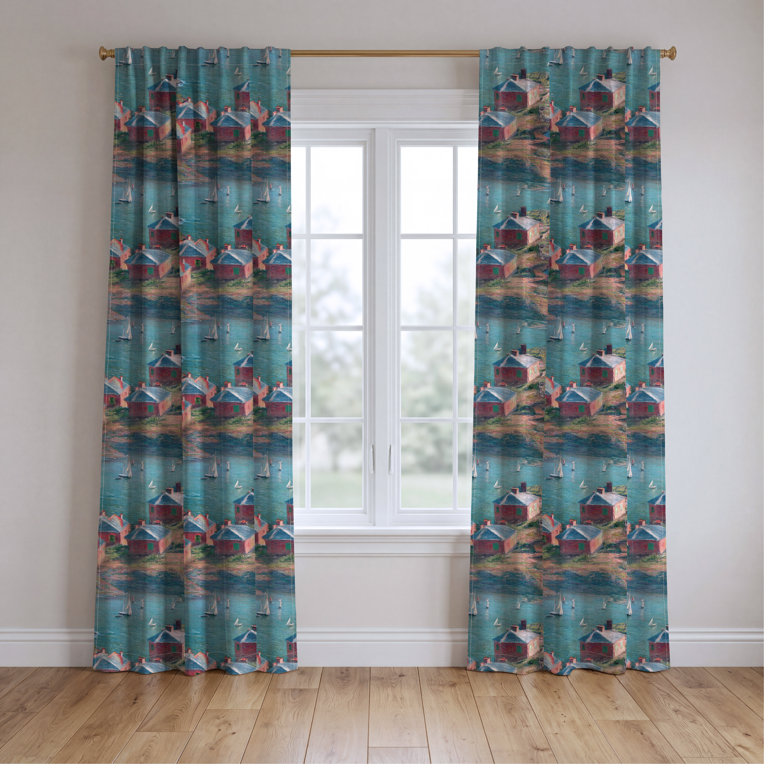 The Sea - Drapery — two panels