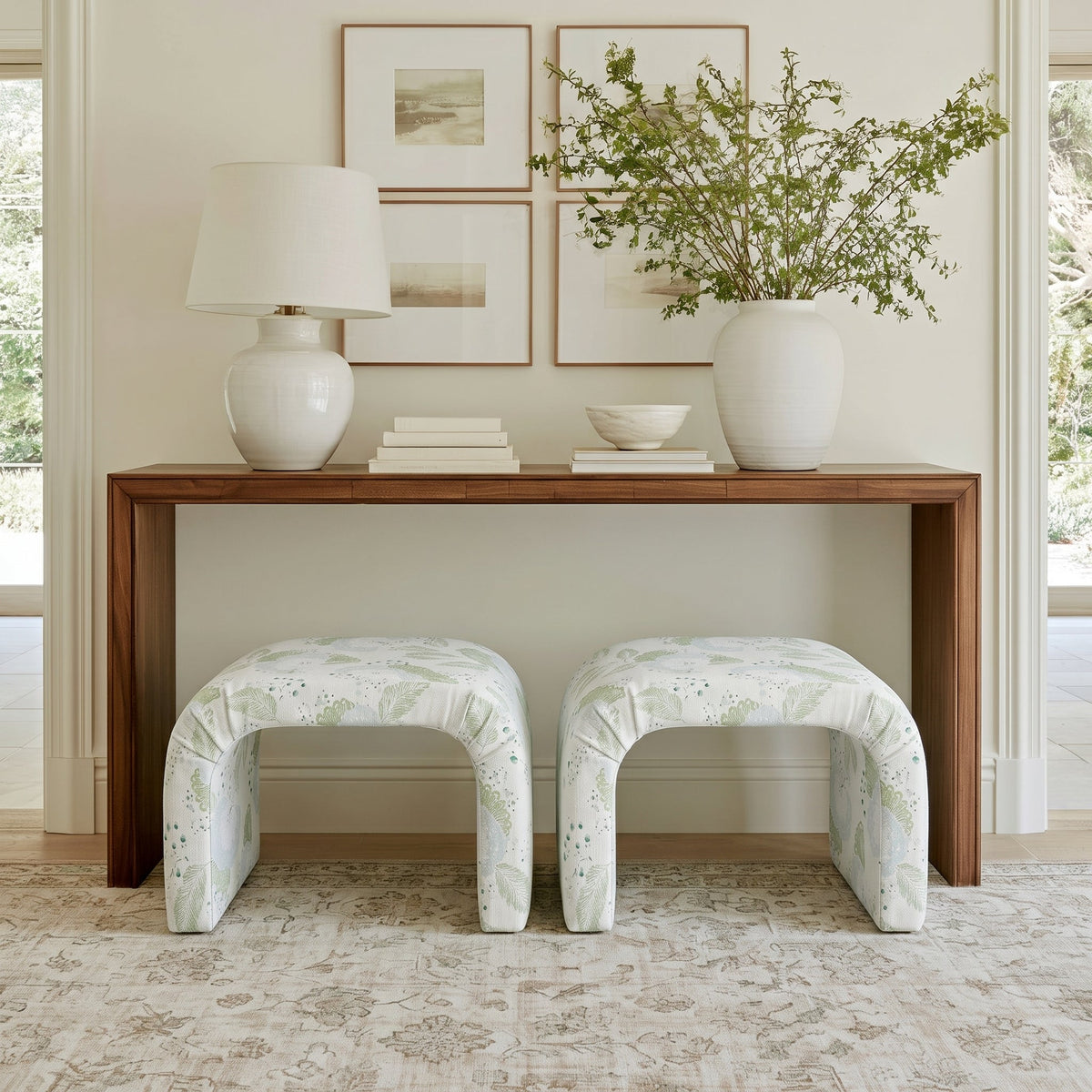 The Lewis Ottoman in Mint to Be - Lemon Park