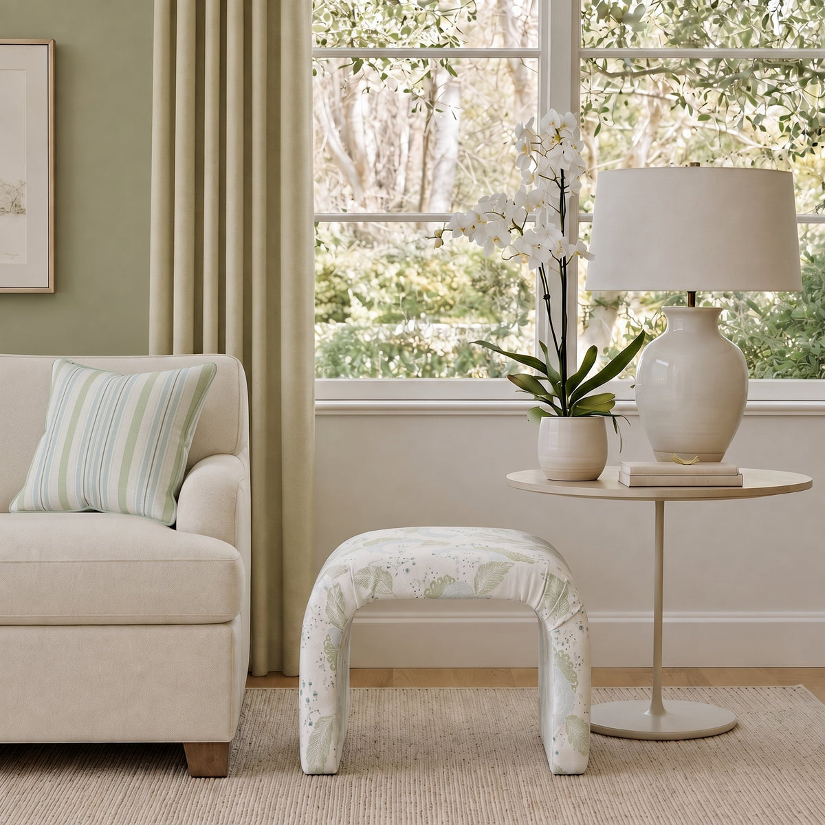 The Lewis Ottoman in Mint to Be - Lemon Park