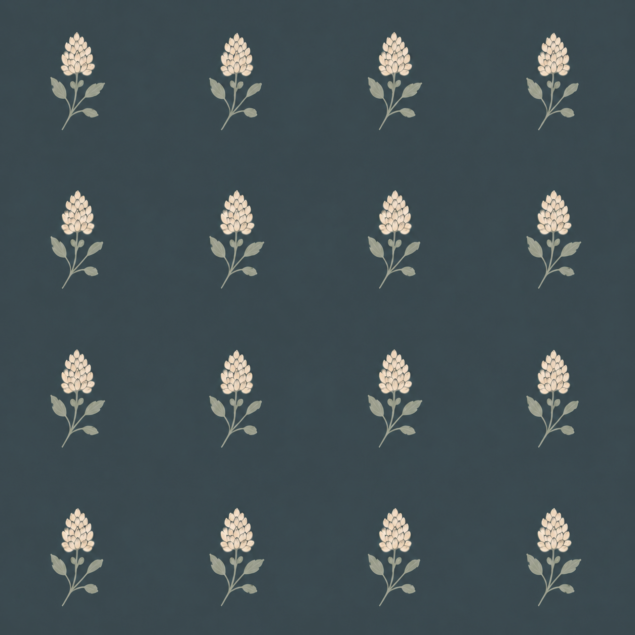 Hedgerow Teal Floral Wallpaper