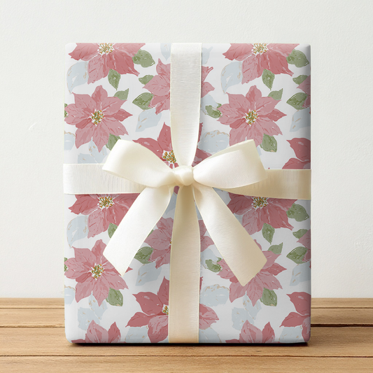Pastel Poinsettas - Wrapping Paper