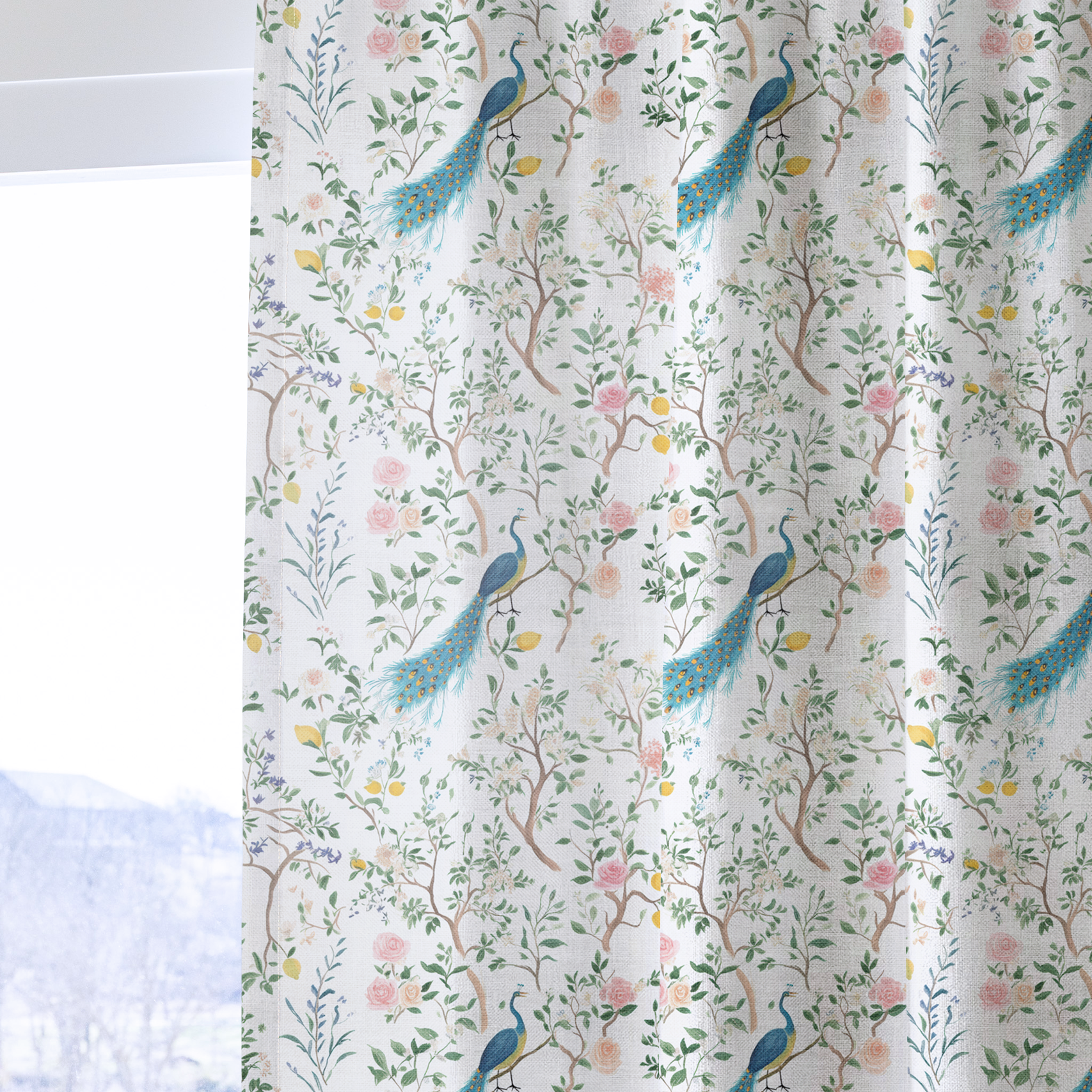 Tropical Peacock - Drapery — one panel