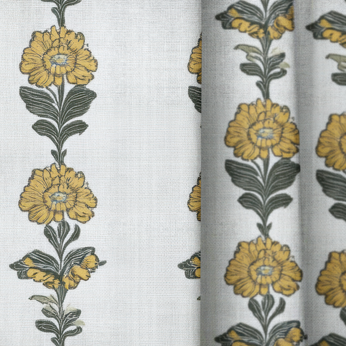 Lemon Poppy - Drapery — close up