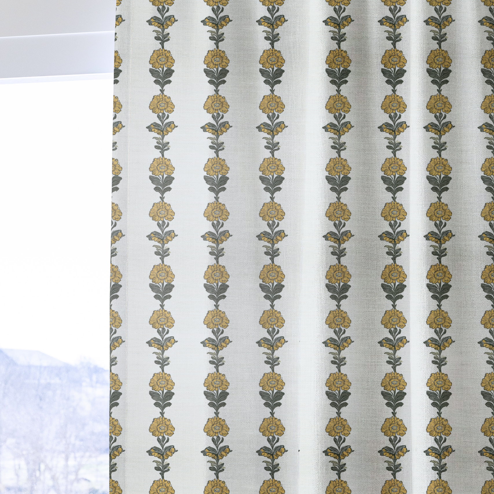 Lemon Poppy - Drapery — one panel