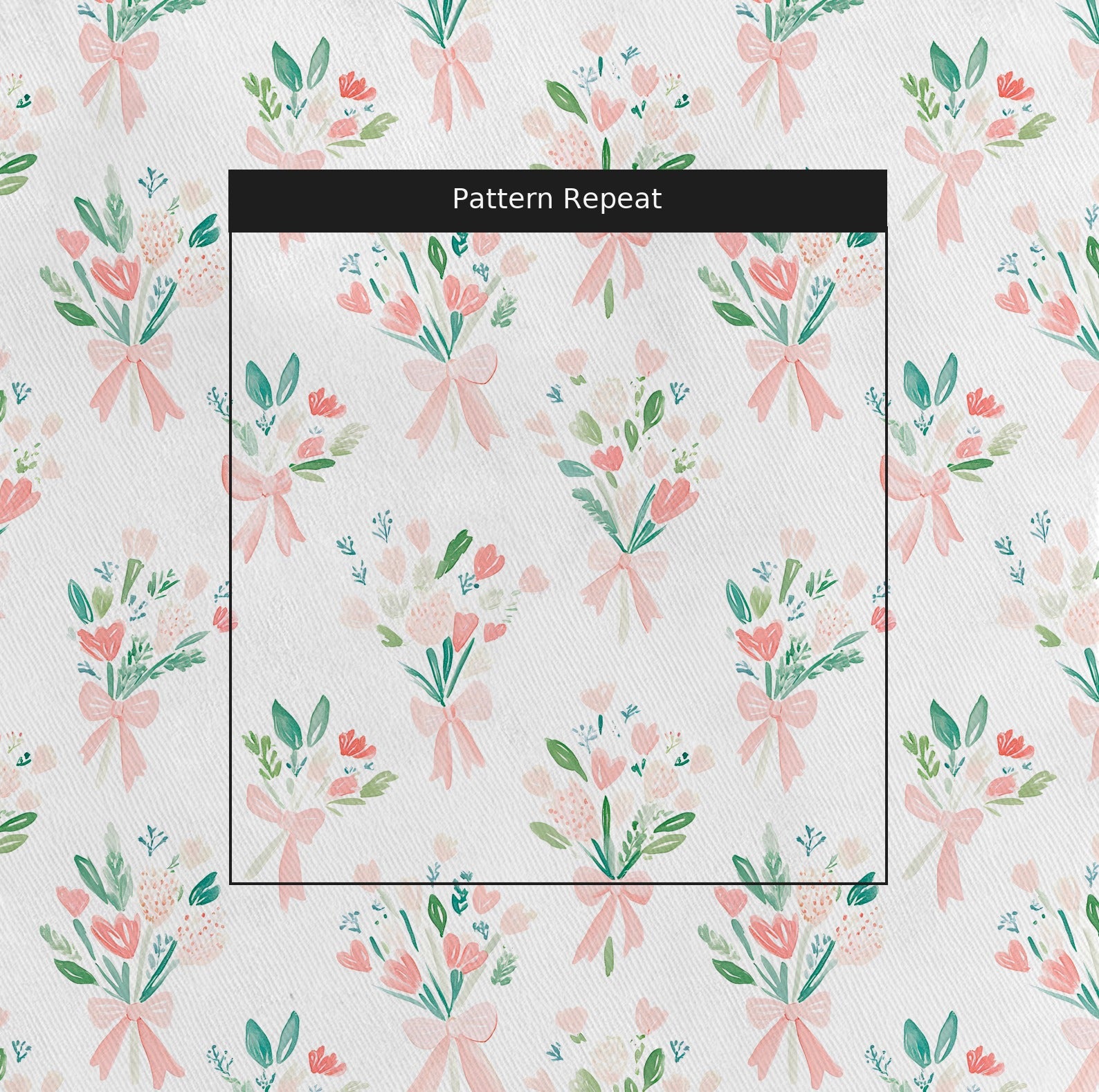 Love in Bloom Fabric by the Yard — pattern repeat