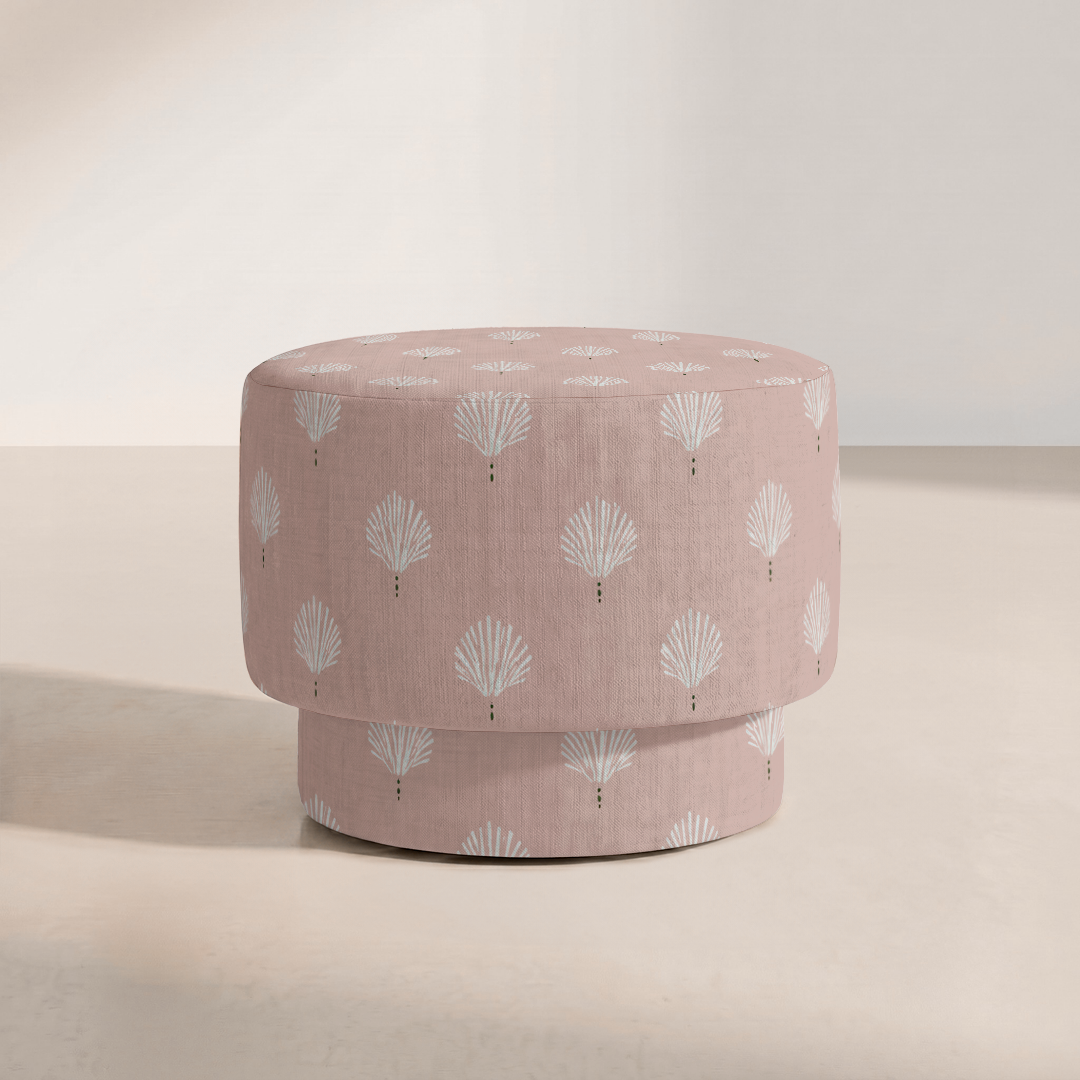 The Adelaide Ottoman in Loose Stems Petaline Block Print