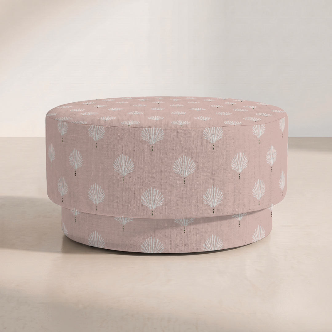 The Adelaide Ottoman in Loose Stems Petaline Block Print
