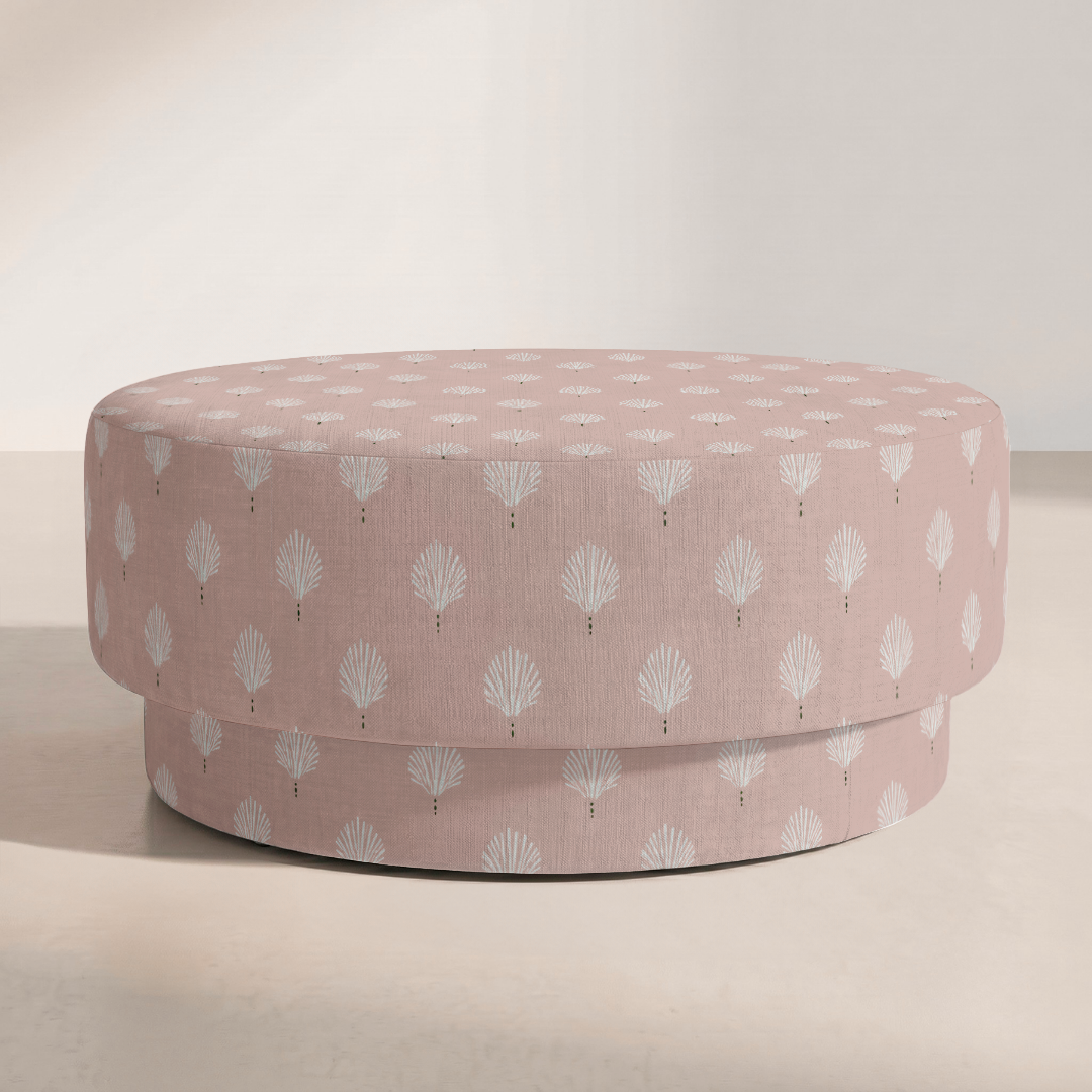 The Adelaide Ottoman in Loose Stems Petaline Block Print