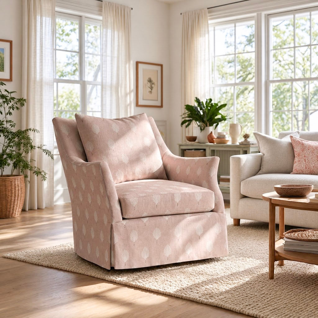 The Eleanor Chair in Loose Stems Petaline Block Print