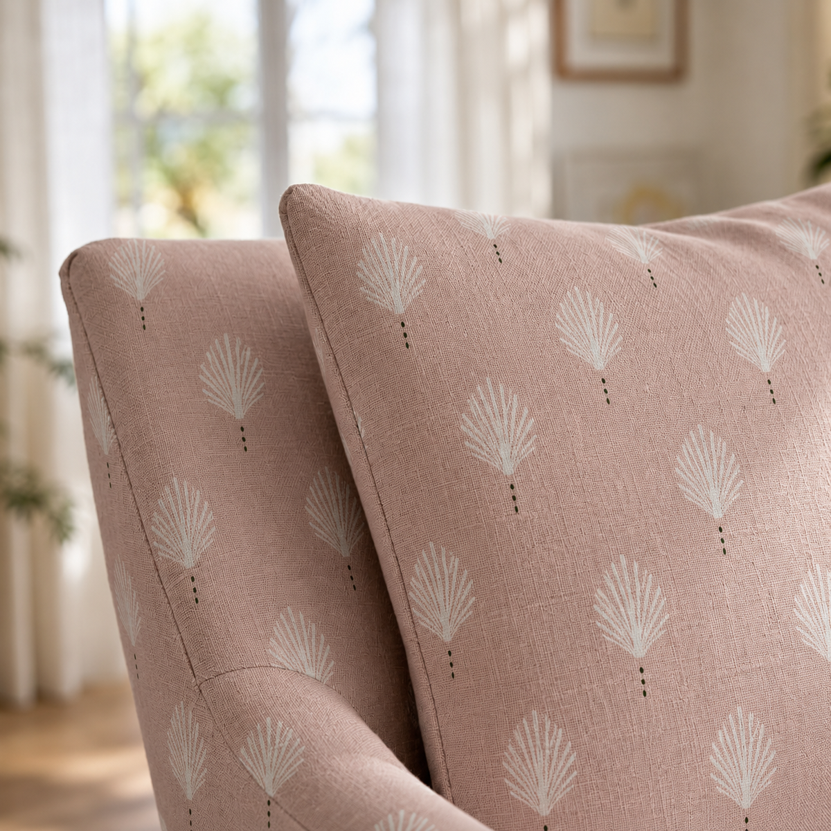 The Eleanor Chair in Loose Stems Petaline Block Print