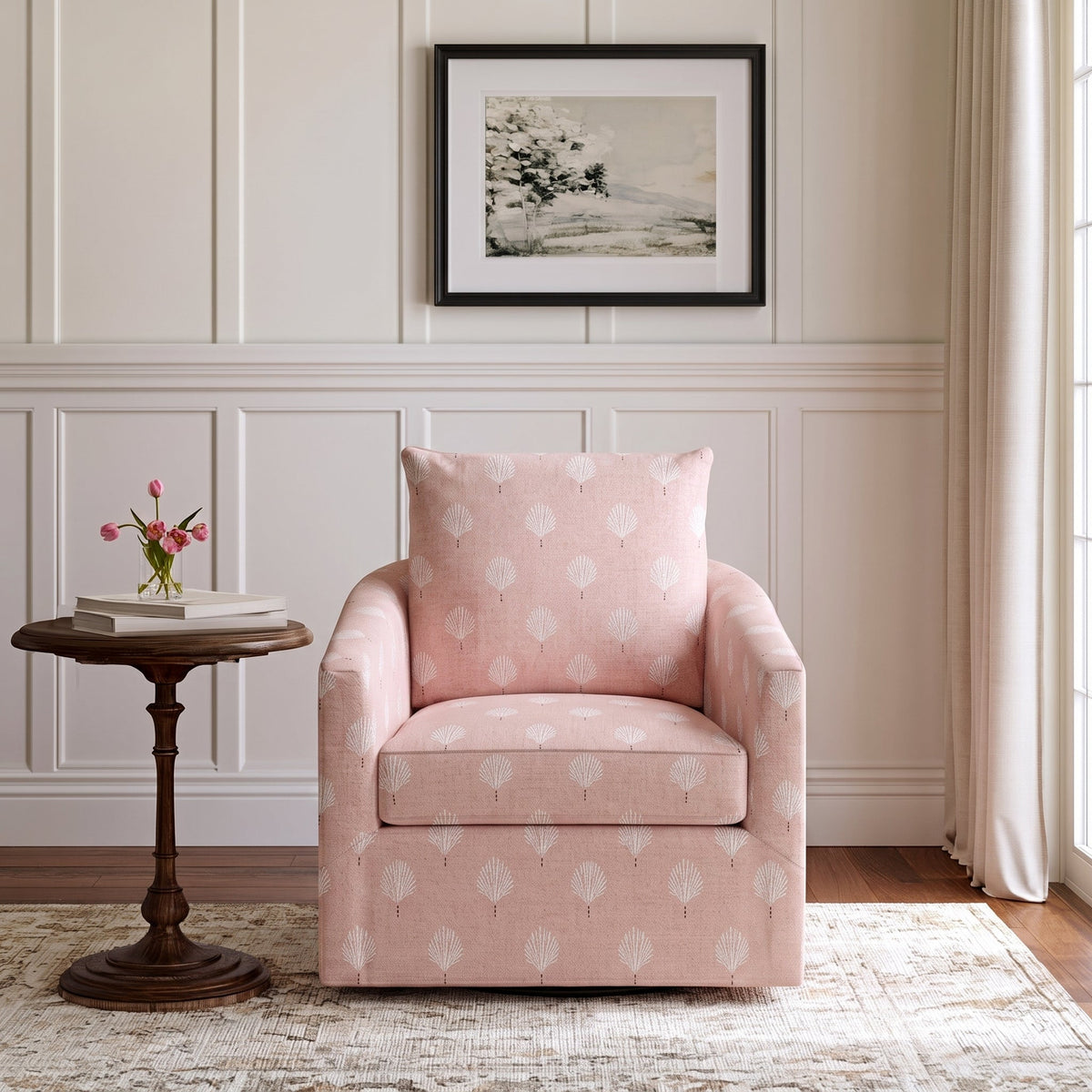 The Grace Chair in Loose Stems Petaline Block Print