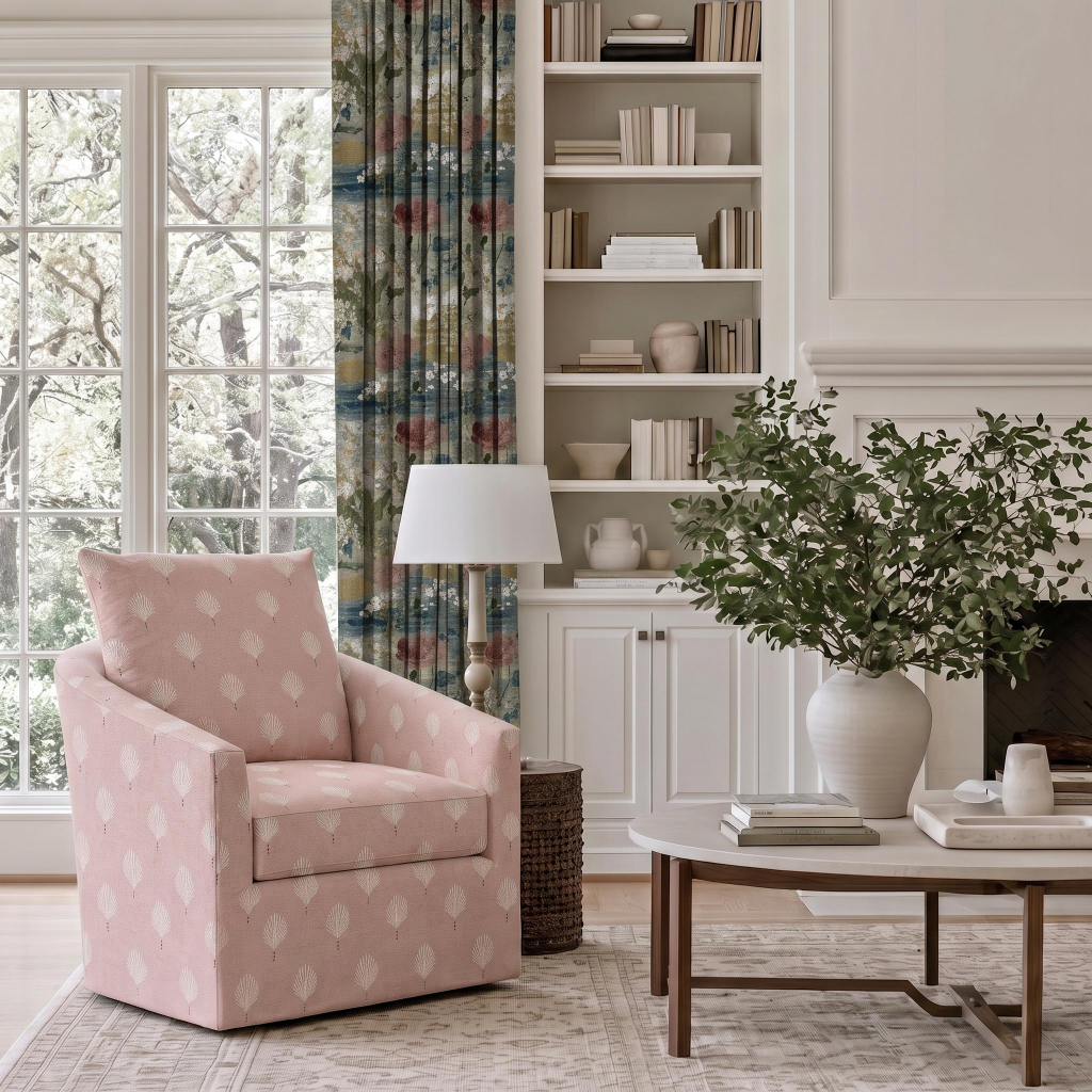 The Grace Chair in Loose Stems Petaline Block Print